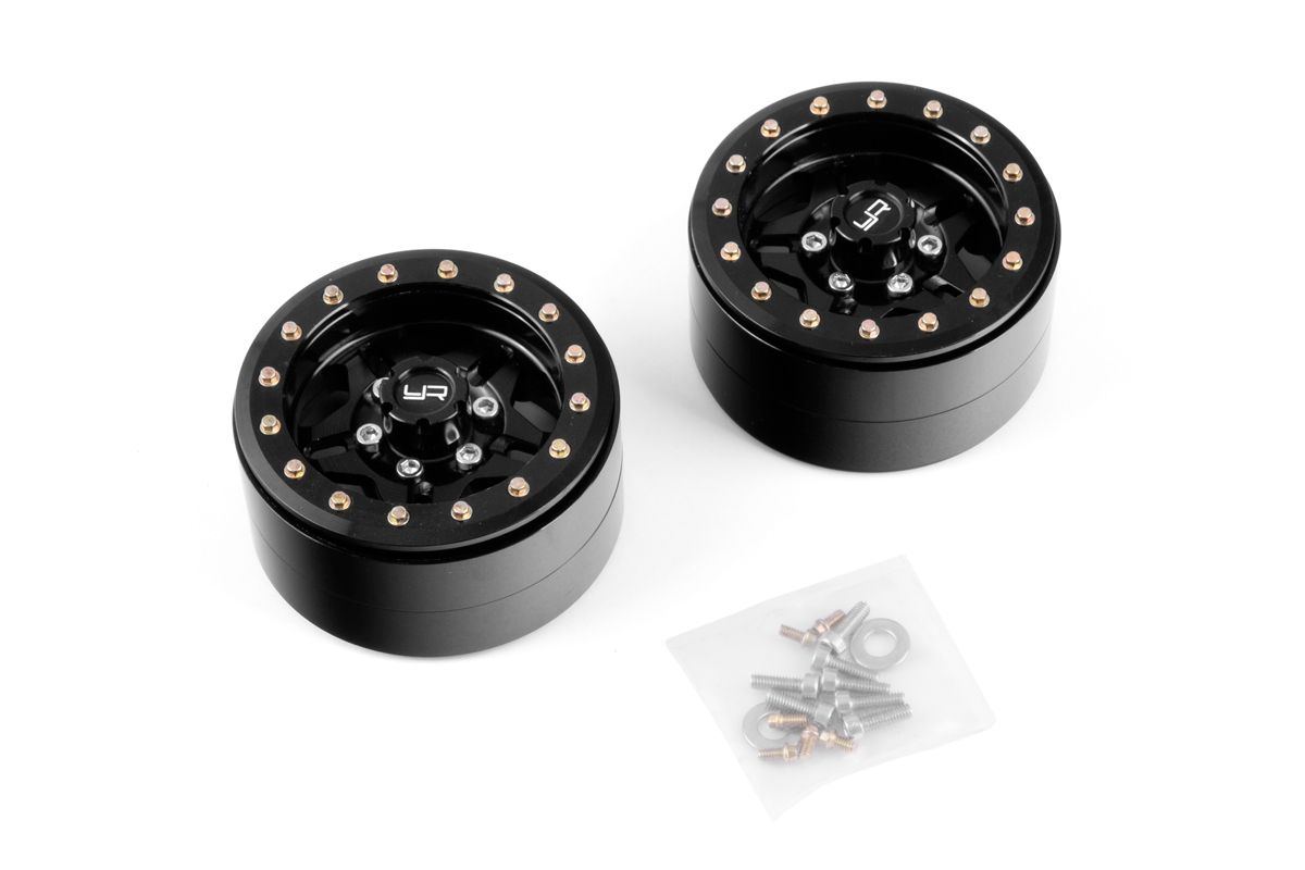 1.9 Aluminum CNC 5 Spoke Beadlock, 2ks Černé